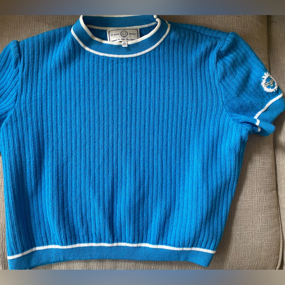 St. john sport preppy knit blouse Large